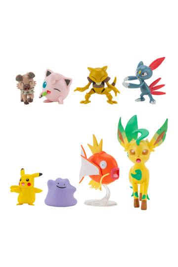 Pokémon Battle Figure Set Figure 8-Pack Female Pikachu, Jigglypuff, Rockruff, Sneasel, Abra, Ditto, Leafeon, Magikarp 0191726425991
