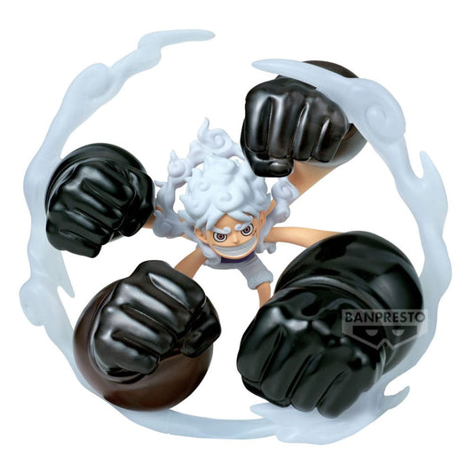 One Piece World Collectable Figure Special PVC Statue Monkey D. Luffy Gear5 Gum Dawn Gatling 12 cm 4573102696526