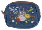 My Neighbor Totoro Denim Pouch Totoro & flower wreath 4990593489435