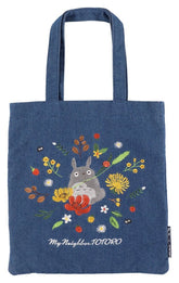 My Neighbor Totoro Tote Bag Denim Totoro & Flower Wreath 4990593489466