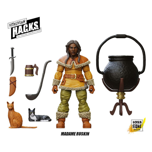 Vitruvian H.A.C.K.S. Action Figure Dwarf Tavern Keeper Madame Ruskin 0814800024650