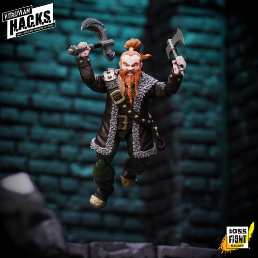 Vitruvian H.A.C.K.S. Action Figure Dwarf Mercenary Grimgrom 0814800024667