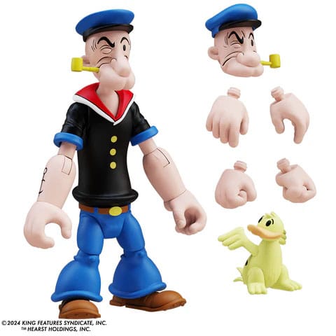 Popeye Action Figure Wave 03 Popeye 1st Appearance Black Shirt 0814800024377