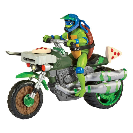 Teenage Mutant Ninja Turtles: Mutant Mayhem Drive N Kick Action Figure Leonardo & Motorcycle 11 cm  0043377834311