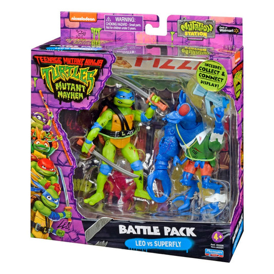 Teenage Mutant Ninja Turtles Action Figures Leonardo vs. Super Fly 11 cm  0043377833314