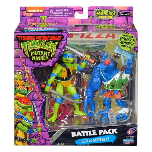 Teenage Mutant Ninja Turtles Action Figures Leonardo vs. Super Fly 11 cm  0043377833314