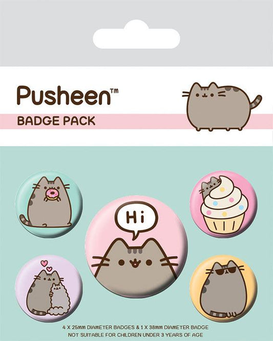 Pusheen Pin-Back Buttons 5-Pack Pusheen Says  5050293806242
