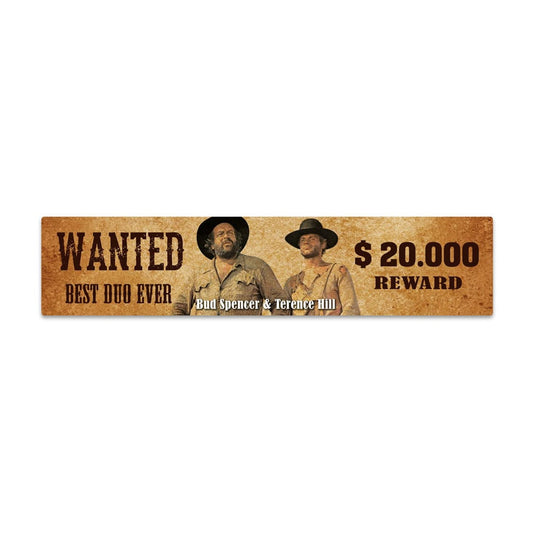 Bud Spencer & Terence Hill Tin Sign with Magnet Wanted 16 x 3,5 cm 4250778167900
