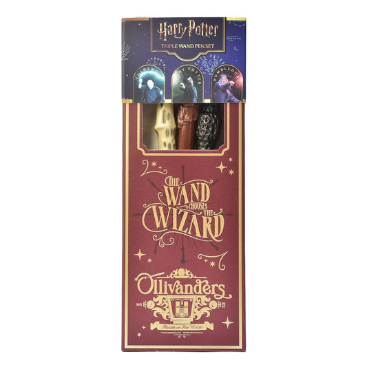 Harry Potter Triple Wand Pen Pack Magical Locations 5056563709510