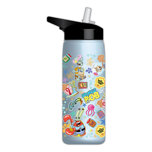 SpongeBob Flip Top Water Bottle Icons 5056563712367