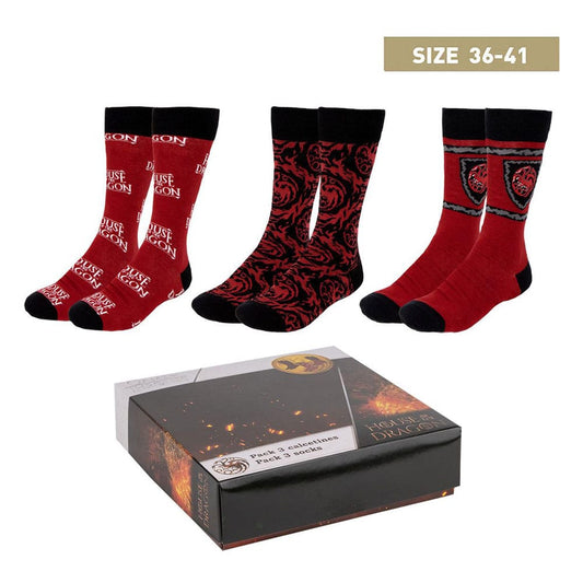 House of the Dragon Socks 3-Pack 36-41 8445484333473