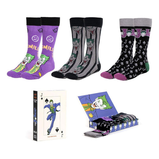 DC Comics Socks 3-Pack Joker 38-45 8445484477566