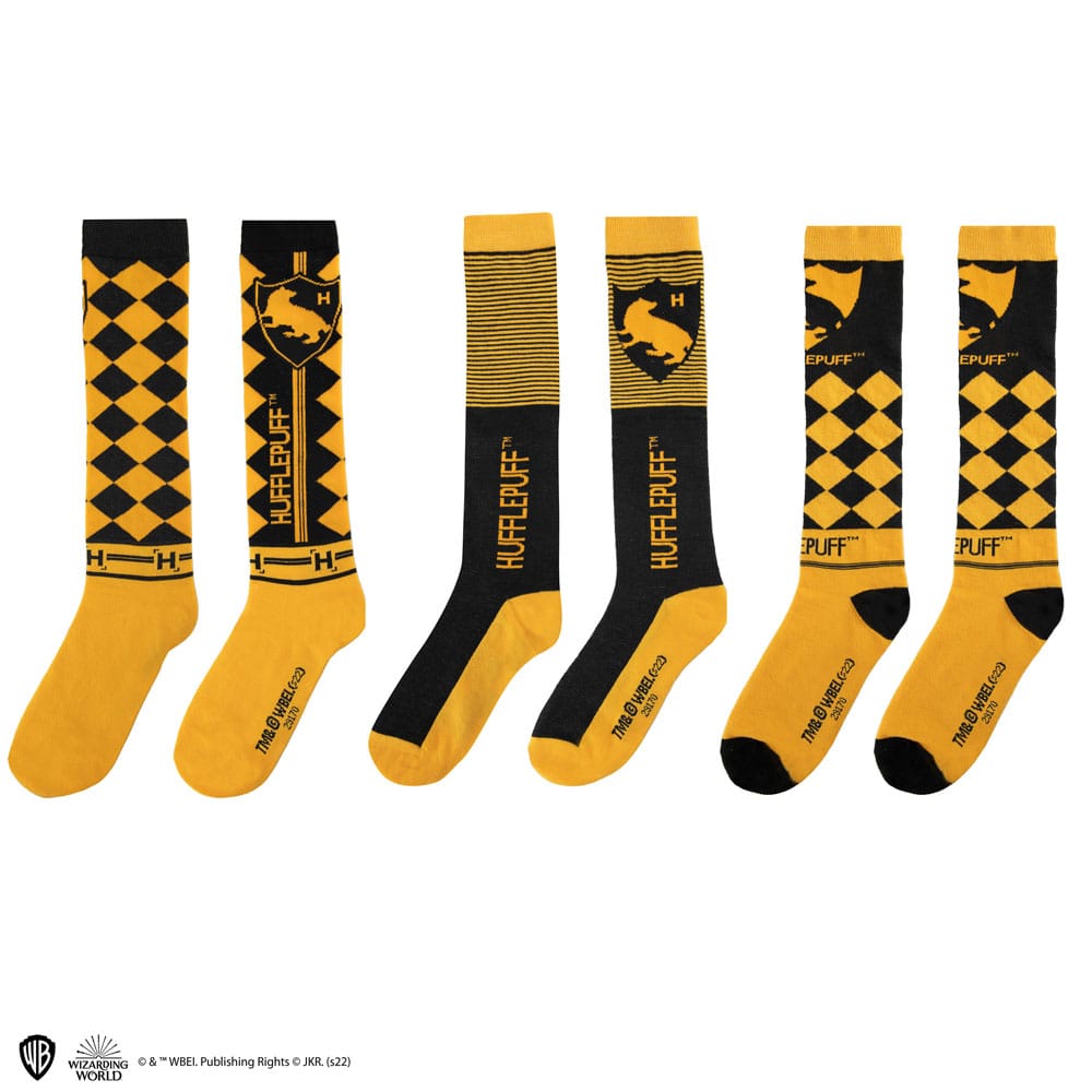 Harry Potter Knee-high socks 3-Pack Hufflepuff 4895205609242