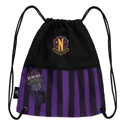 Wednesday Drawstring Bag Nevermore Academy Purple 4895205613225
