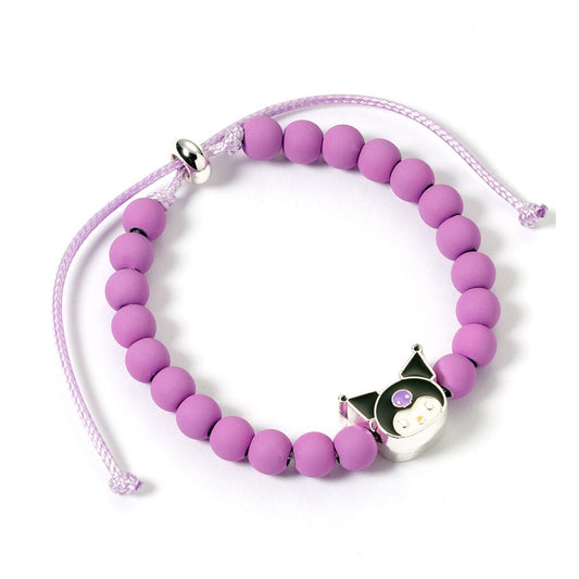Hello Kitty Bracelet purple beads with Kuromi Charm 21 cm 5055583480287