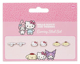 Sanrio Stud Earring Set Hello Kitty, Cinnamon Roll and Pompompurin 5055583481215