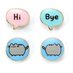 Pusheen Stud Earrings 2-pack "Hi , Bye" 5055583453328