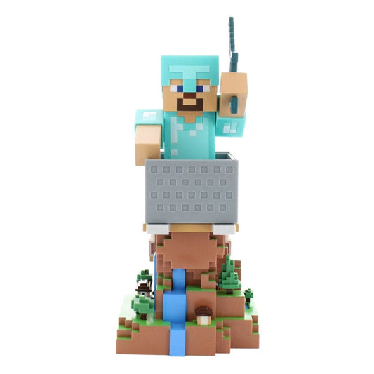 Minecraft Steve in Diamond Armour Cable Guys Controller Holder and Phone Stand 22cm 5060525897252