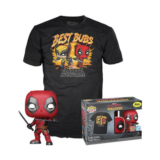Deadpool POP! & Tee Box Heavy Metal Size L 0889698857628