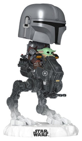 Star Wars: The Mandalorian and Grogu POP! Rides Deluxe Vinyl Bobblehead Figure The Mandalorian with Grogu in Imperial Remnant AT-RT 9 cm 0889698908122