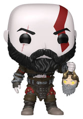 God of War Ragnarök POP! Games Vinyl Figure Kratos w/Mimir's Head 9 cm 0889698937429