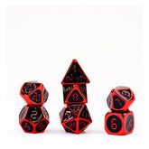FanRoll Dice Set Red with Black Enamel (7) 0680599383557