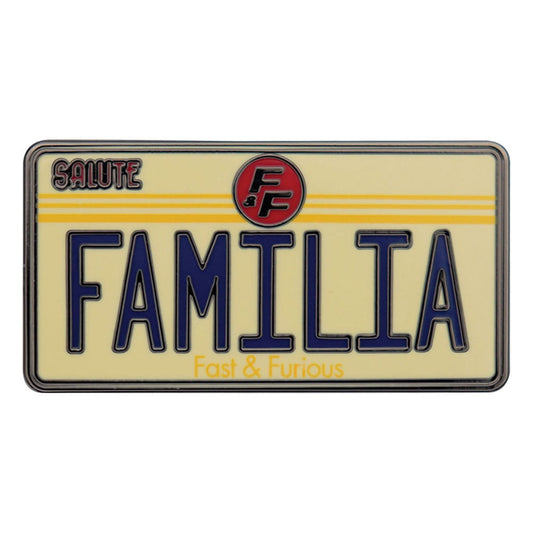 Fast & Furious Pin Badge Familia License Plate 5060948297431