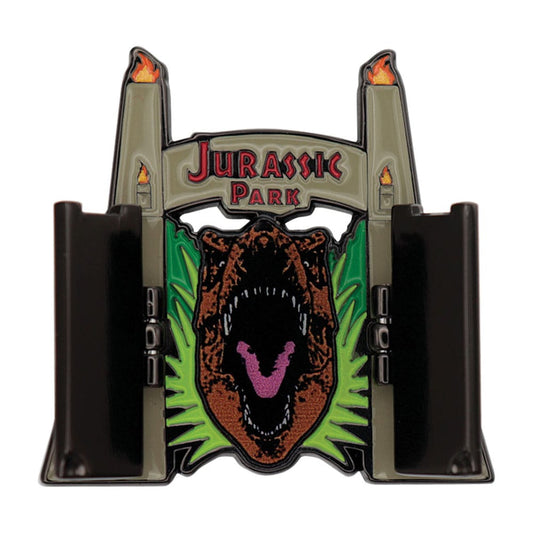 Jurassic Park Pin Badge Gates Hinged 5060948297844