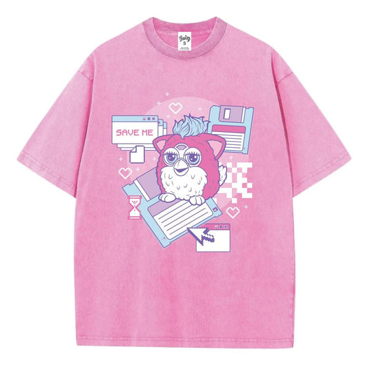 Furby T-Shirt Save Me Snow Washed Size S 5056811518123