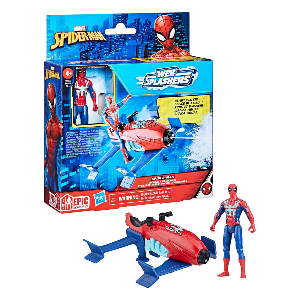 Spider-Man Epic Hero Series Web Splashers Action Figure Spider-Man Hydro Jet Blast 10 cm 5010996194602