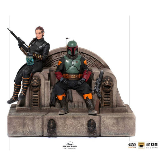 Star Wars The Mandalorian Deluxe Art Scale Statue 1/10 Boba Fett & Fennec on Throne 23 cm 0609963128105