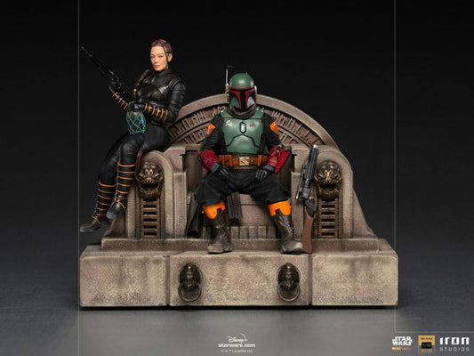 Star Wars The Mandalorian Deluxe Art Scale Statue 1/10 Boba Fett & Fennec on Throne 23 cm 0609963128105