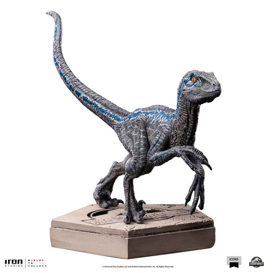 Jurassic World Icons Statue Velociraptor Blue 9 cm 0618231952045