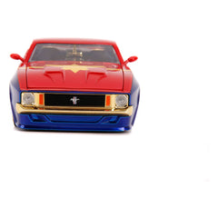Marvel Hollywood Rides Diecast Model 1/24 1973 Ford Mustang Mach 1 with Captain Marvel Figure 4006333068669