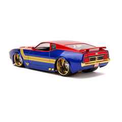 Marvel Hollywood Rides Diecast Model 1/24 1973 Ford Mustang Mach 1 with Captain Marvel Figure 4006333068669