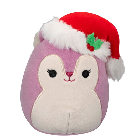 Squishmallows Plush Figure Allina the Plum Squirrel with Santa Hat 12 cm 0196566216181