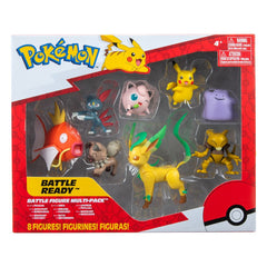 Pokémon Battle Figure Set Figure 8-Pack Female Pikachu, Jigglypuff, Rockruff, Sneasel, Abra, Ditto, Leafeon, Magikarp 0191726425991