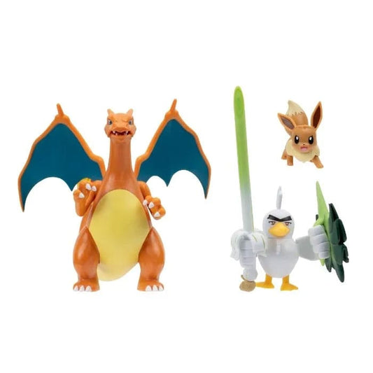 Pokémon Figure 3-Pack Eevee, Sirfetch'd & Charizard 0191726477747