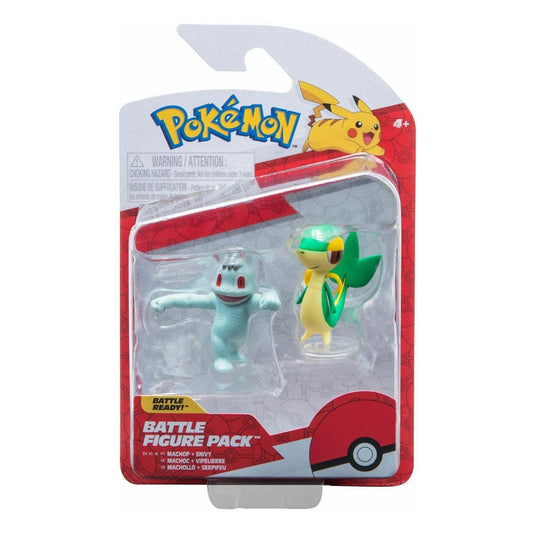 Pokémon Battle Figure Set Figure 2-Pack Machop, Snivy 0191726480815