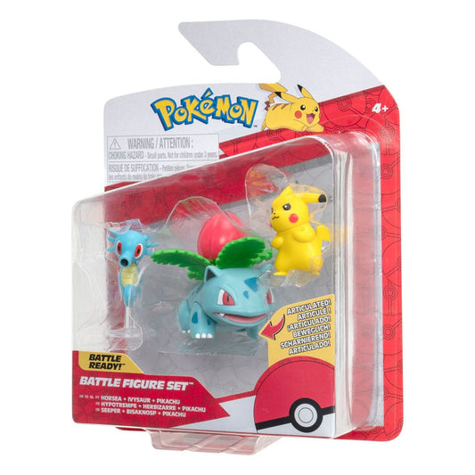 Pokémon Battle Figure Set 3-Pack Pikachu #2, Horsea, Ivysaur 5 cm 0191726481287