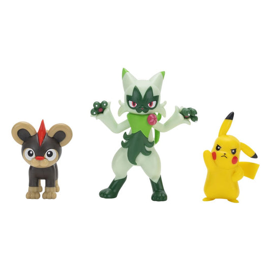 Pokémon First Partner Battle Figure Set Figure 3-Pack Litleo, Pikachu & Floragato 0191726756019