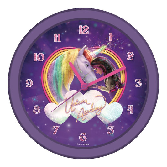 Unicorn Academy Wall Clock Glow in the Dark 8053172180393