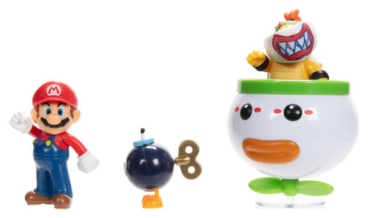 World of Nintendo Mini Figure 2-Pack Mario and Bowser Jr. Clown Car 6 cm 0192995410312