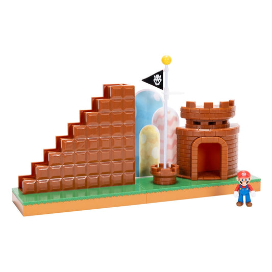 World of Nintendo Super Mario Mini Figure Playset End Level 0192995424357