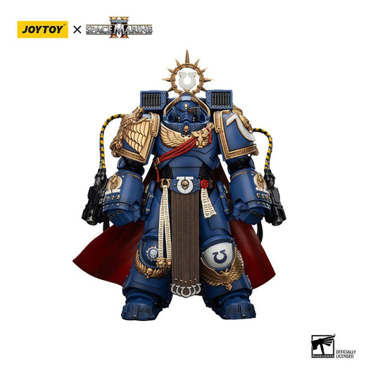 Warhammer 40k Action Figure Ultramarines Marneus Calgar Chapter Master with MKX Gravis Armour and Gauntlets of Ultramar 20 cm 6927054401338