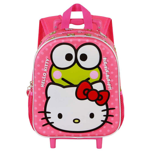 Sanrio 3D Backpack with Wheels Hello Kitty Funny Pink Small       8445118085266