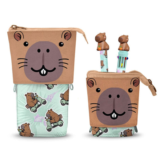 Oh My Pop! Pop Up Pencil with Multicoloured ball pen & Erasable Gel Pen Capybara 8445118088687