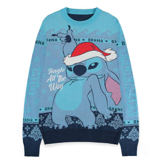 Lilo & Stitch Sweatshirt Christmas Jumper Stitch Blue Size M 8718526214154