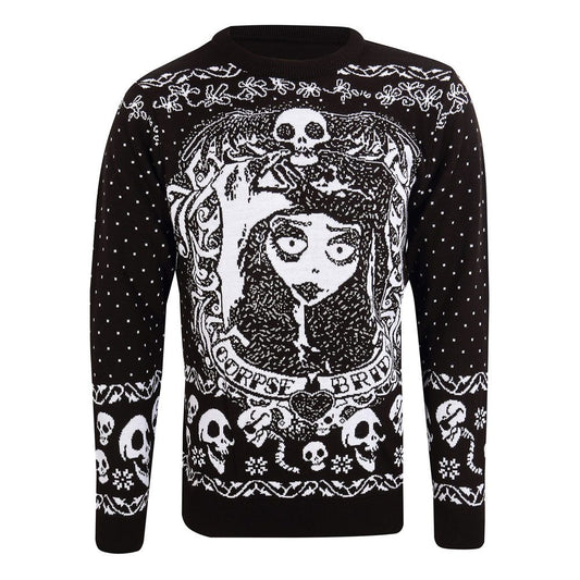 Corpse Bride Sweatshirt Christmas Jumper Bride Skulls Size S 5056599748521