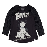 Elivira by Loungefly Tee T-Shirt Unisex Shirred Raglan Size S 0671803553545